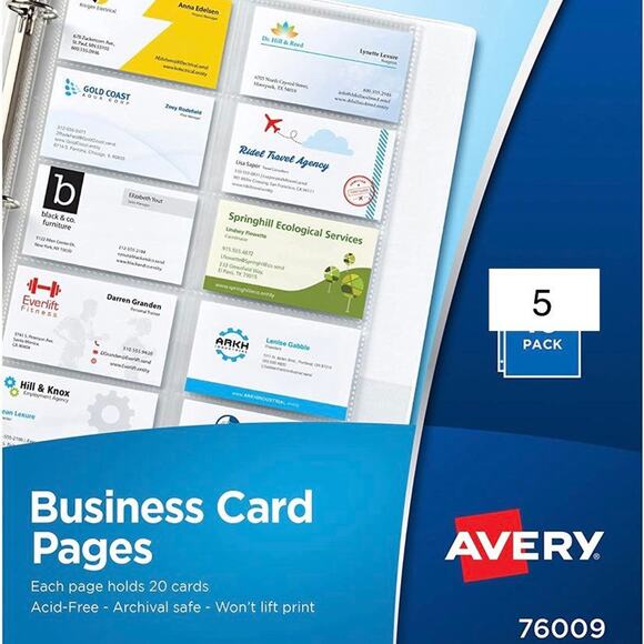 Avery Business Card Pages, Half Pack, 5 Pages (76009) - Picture 1 of 1